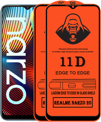 Laxdom Edge To Edge Tempered Glass for REALME NARZO 20(Pack of 2)
