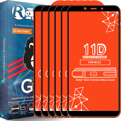 Roxel Edge To Edge Tempered Glass for Mi A2(Pack of 6)