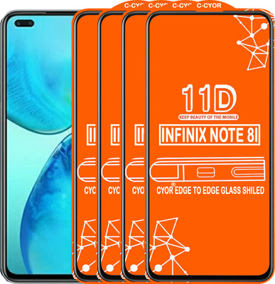 CYOR Edge To Edge Tempered Glass for INFINIX NOTE 8I(Pack of 4)