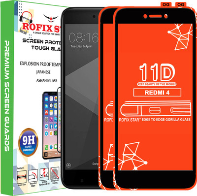 Rofix star Edge To Edge Tempered Glass for Mi Redmi 4(Pack of 2)