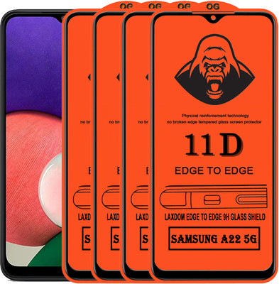 Laxdom Edge To Edge Tempered Glass for SAMSUNG GALAXY A22 5G(Pack of 4)