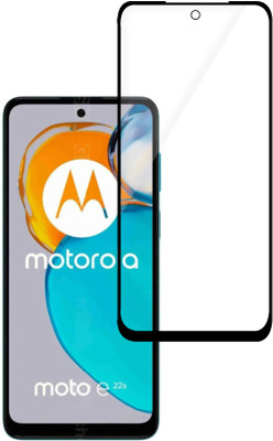 HUPSHY Edge To Edge Tempered Glass for MOTOROLA e22s, MOTO e22s(Pack of 1)
