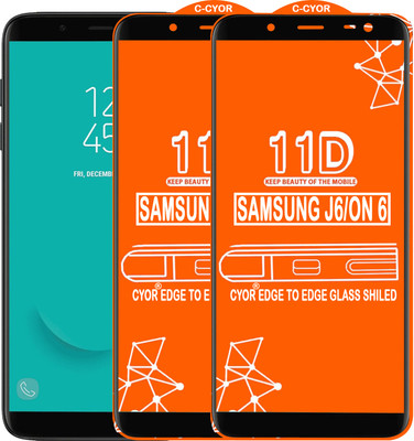 CYOR Edge To Edge Tempered Glass for SAMSUNG J6(Pack of 2)