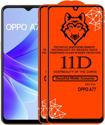 DeepzHub Edge To Edge Tempered Glass for OPPO A77(Pack of 2)