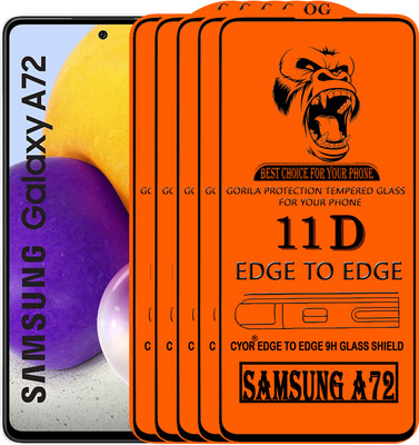 CYOR Edge To Edge Tempered Glass for SAMSUNG A72(Pack of 5)