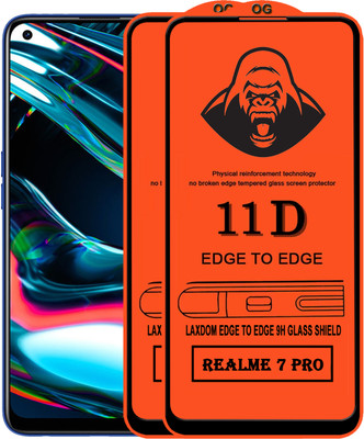 Laxdom Edge To Edge Tempered Glass for REALME 7 PRO(Pack of 2)