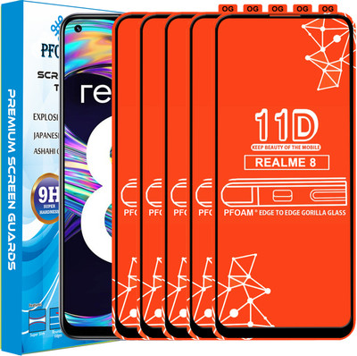 PFOAM Edge To Edge Tempered Glass for REALME 8(Pack of 5)
