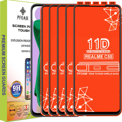 PFOAM Edge To Edge Tempered Glass for REALME C55(Pack of 5)