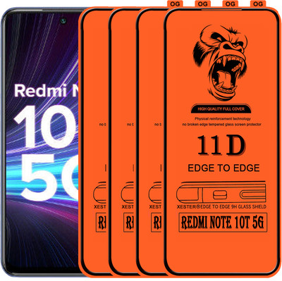 PFOAM Edge To Edge Tempered Glass for REDMI NOTE 10T(Pack of 4)