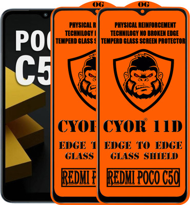 CYOR Edge To Edge Tempered Glass for REDMI POCO C50(Pack of 2)