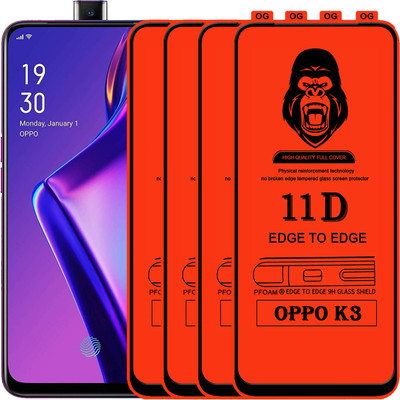 Laxdom Edge To Edge Tempered Glass for OPPO K3(Pack of 4)