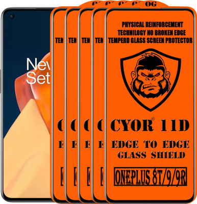 CYOR Edge To Edge Tempered Glass for ONEPLUS 9R(Pack of 5)