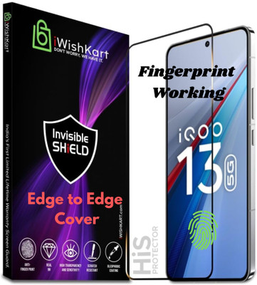 iWishKart Edge To Edge Tempered Glass for realme 13 5G, IQOO 13, UltraSonic Fingerprint Working, Military grade Edge to Edge gorilla glass(Pack of 1)
