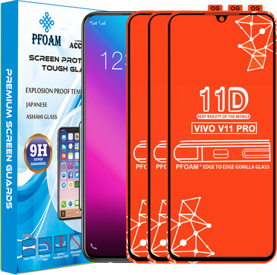 PFOAM Edge To Edge Tempered Glass for Vivo V11 Pro(Pack of 3)