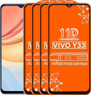 CYOR Edge To Edge Tempered Glass for VIVO Y33(Pack of 4)
