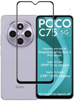 Zorilla Edge To Edge Tempered Glass for Poco C75, Poco C75 5G(Pack of 1)