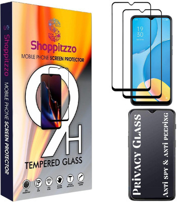 Shoppitzzo Edge To Edge Tempered Glass for OPPO A53s 5G,OPPO A15s/*Privacy-Anti Spy*Tempered Glass/Full Screen Coverage-Edge to Edge/9H(Pack of 2)