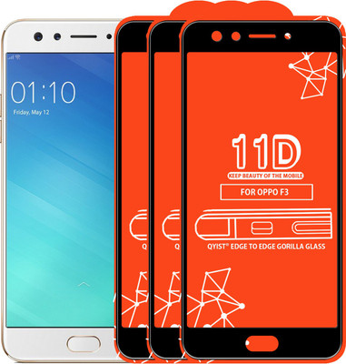 Qyist Edge To Edge Tempered Glass for Oppo F3(Pack of 3)