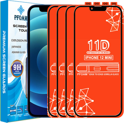 PFOAM Edge To Edge Tempered Glass for APPLE IPHONE 12 MINI(Pack of 4)