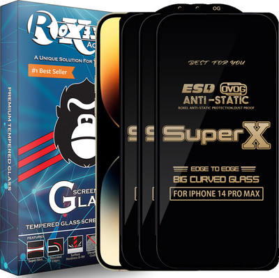 Roxel Edge To Edge Tempered Glass for IPHONE 14 PRO MAX(Pack of 3)
