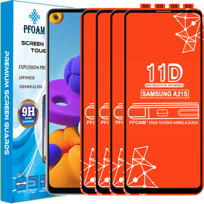 PFOAM Edge To Edge Tempered Glass for SAMSUNG GALAXY A21S(Pack of 4)