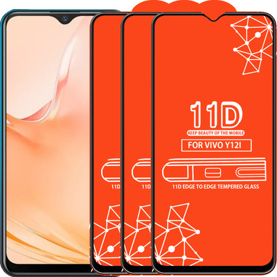 Roxel Edge To Edge Tempered Glass for Vivo Y12I(Pack of 3)
