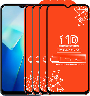 Roxel Edge To Edge Tempered Glass for Vivo T2X 5G(Pack of 4)