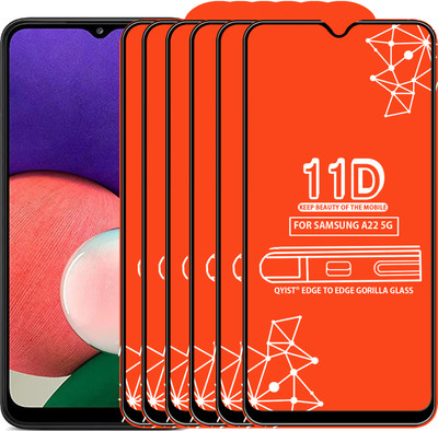 Qyist Edge To Edge Tempered Glass for Samsung Galaxy A22 5G(Pack of 6)