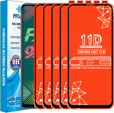 PFOAM Edge To Edge Tempered Glass for INFINIX HOT 11S(Pack of 5)