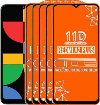 TWIGLO Edge To Edge Tempered Glass for REDMI A2 PLUS(Pack of 5)