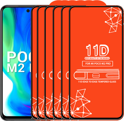 Qyist Edge To Edge Tempered Glass for Mi Poco M2 Pro(Pack of 6)