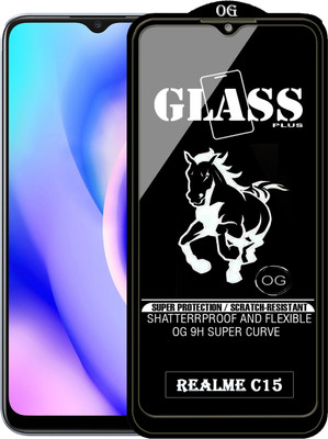 PFOAM Edge To Edge Tempered Glass for REALME C15(Pack of 1)