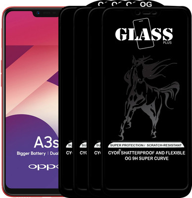 CYOR Edge To Edge Tempered Glass for Oppo A3s(Pack of 4)