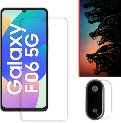 ARBAN Edge To Edge Tempered Glass for Samsung Galaxy F06 5G Tempered Screen Protector | Anti-Scratch | Edge to Edge Full Coverage | 9H Hardness ( 1 FRONT SCREEN GUARD + 1 CAMERA LENS PROTECTOR + 1 FREE BACK EMBOSSED SKIN061 )(Pack of 1)