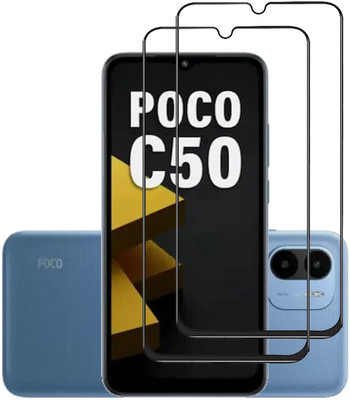 SNMART Edge To Edge Tempered Glass for POCO C50(Pack of 2)