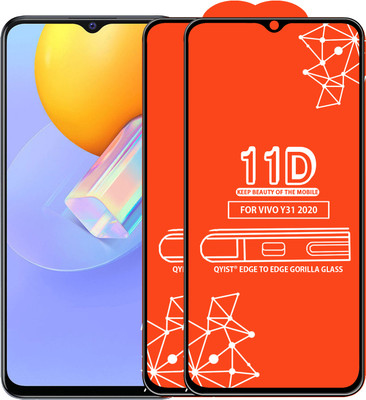 Qyist Edge To Edge Tempered Glass for Vivo Y31 2020(Pack of 2)