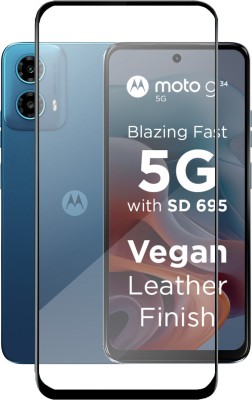 KWINE CASE Edge To Edge Tempered Glass for MOTOROLA Moto G34 5G(Pack of 1)