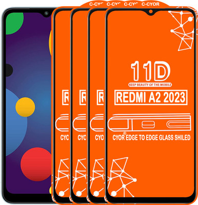 CYOR Edge To Edge Tempered Glass for REDMI A2 2023(Pack of 4)