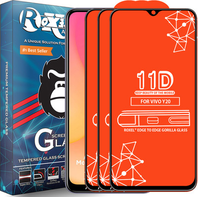 Roxel Edge To Edge Tempered Glass for Vivo Y20G(Pack of 3)