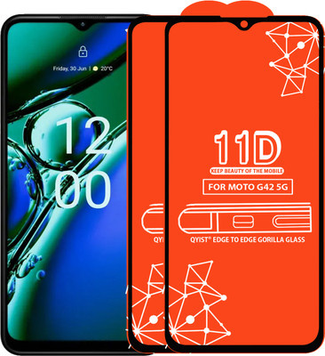 Qyist Edge To Edge Tempered Glass for Moto G42 5G(Pack of 2)