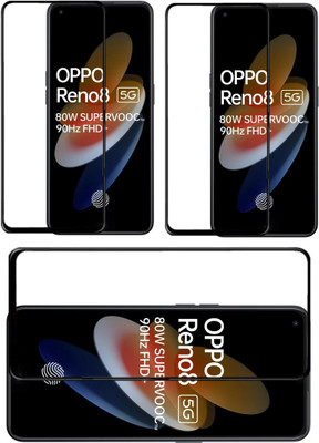 ISAAK Edge To Edge Tempered Glass for OPPO Reno8 Pro 5G Edge to Edge, Full Glue, 11D Tempered Glass(Pack of 3)