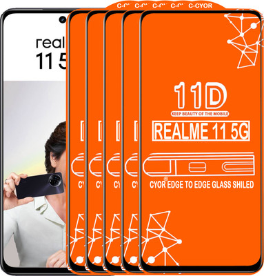 CYOR Edge To Edge Tempered Glass for REALME 11 5G(Pack of 5)