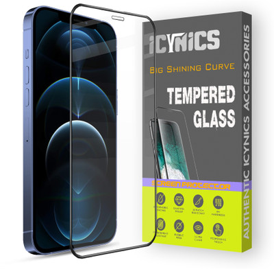 ICYNICS Edge To Edge Tempered Glass for Apple iPhone 12 Pro Max, Anti-Fingerprint, Waterproof, Oil-resistant, Bubble-Free, Anti-Static with Full Screen Coverage & Easy Installation(Pack of 1)