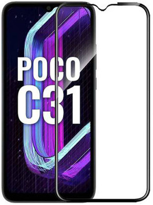 Vvr Edge To Edge Tempered Glass for Xiaomi Poco C31/Poco C31(Pack of 1)