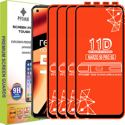 PFOAM Edge To Edge Tempered Glass for REALME NARZO 50 PRO 5G(Pack of 4)