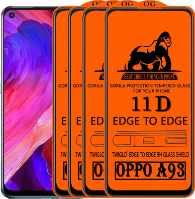 TWIGLO Edge To Edge Tempered Glass for OPPO A93(Pack of 4)