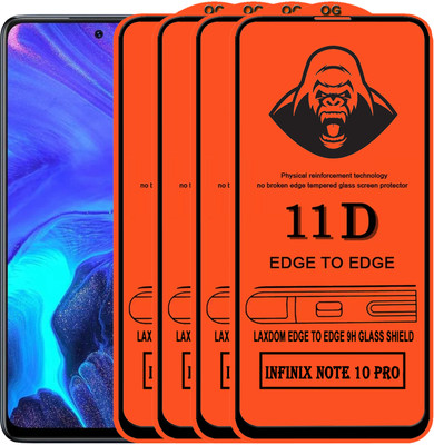 Laxdom Edge To Edge Tempered Glass for INFINIX NOTE 10 PRO(Pack of 4)