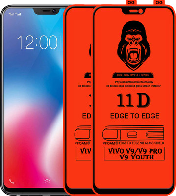 Laxdom Edge To Edge Tempered Glass for Vivo V9 Youth(Pack of 2)