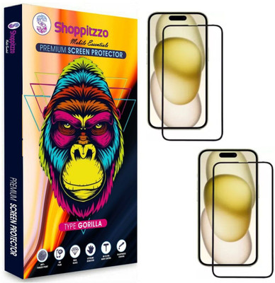 Shoppitzzo Edge To Edge Tempered Glass for iPhone 15 Pro|iPhone 16 (6.1 Inch)(Pack of 2)