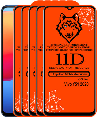 DeepzHub Edge To Edge Tempered Glass for vivo Y51 2020(Pack of 5)